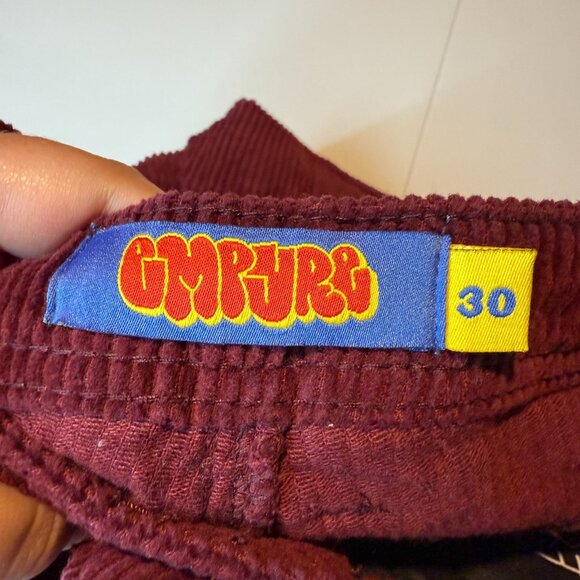 Empyre Women 30 Corduroy Pant Maroon Red Tapered Leg Stretch Waist Relaxed Fit - Picture 4 of 9